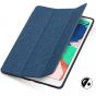 TUCCH iPad Air 3 10.5-inch 2019 Leather Case Cover  with Auto Sleep/Wake, Trifold Stand, Pencil Holder - Cloth Texture Yale Blue