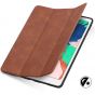 TUCCH iPad Air 3 10.5-inch 2019 Leather Case Cover with Auto Sleep/Wake, Trifold Stand, Pencil Holder Grinding Texture - Brown