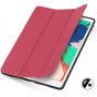 TUCCH iPad Air 3 10.5-inch 2019 Kickstand Leather Cover Case with Auto Sleep/Wake, Trifold Stand, Pencil Holder Line texture - Red