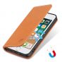 SHIELDON iPhone 5S Leather Genuine Wallet Phone Case - Compatible with iPhone 5 5S SE