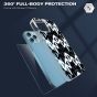 TUCCH iPhone 12 Pattern Case, iPhone 12 Pro Clear Floral Case with Hard Back Soft Frame, Pattern in the Middle Layer, Soft Flexible Shockproof TPU Case - Arrows