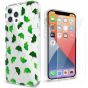 TUCCH iPhone 12 Pattern Case, iPhone 12 Pro Clear Floral Case with Hard Back Soft Frame, Pattern in the Middle Layer, Soft Flexible Shockproof TPU Case - Ginkgo