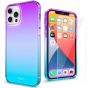 TUCCH iPhone 12 TPU Case, iPhone 12 Pro Clear Case with Hard Back Soft Frame, Color Gradient Crystal Shockproof TPU Case - Violet Blue