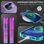TUCCH iPhone 12 TPU Case, iPhone 12 Pro Clear Case with Hard Back Soft Frame, Color Gradient Crystal Shockproof TPU Case - Violet Blue