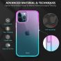 TUCCH iPhone 12 TPU Case, iPhone 12 Pro Clear Case with Hard Back Soft Frame, Color Gradient Crystal Shockproof TPU Case - Violet Blue