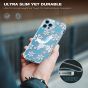 TUCCH iPhone 12 Pattern Case, iPhone 12 Pro Clear Floral Case with Hard Back Soft Frame, Pattern in the Middle Layer, Soft Flexible Shockproof TPU Case - Snowflake