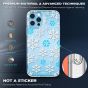 TUCCH iPhone 12 Pattern Case, iPhone 12 Pro Clear Floral Case with Hard Back Soft Frame, Pattern in the Middle Layer, Soft Flexible Shockproof TPU Case - Snowflake