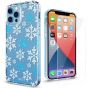 TUCCH iPhone 12 Pattern Case, iPhone 12 Pro Clear Floral Case with Hard Back Soft Frame, Pattern in the Middle Layer, Soft Flexible Shockproof TPU Case - Snowflake