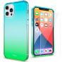 TUCCH iPhone 12 TPU Case, iPhone 12 Pro Clear Case with Hard Back Soft Frame, Color Gradient Crystal Shockproof TPU Case - Blue & Green