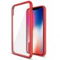 SHIELDON iPhone XS / iPhone X Clear Case -  Red iPhone X / iPhone 10 TPU bumper with Transparent Back Cover - Glacier Series