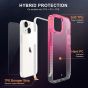 SHIELDON iPhone 13 Mini Clear Case Anti-Yellowing, Transparent Thin Slim Anti-Scratch Shockproof PC+TPU Case with Tempered Glass Screen Protector for iPhone 13 Mini - Red &Clear