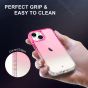SHIELDON iPhone 13 Mini Clear Case Anti-Yellowing, Transparent Thin Slim Anti-Scratch Shockproof PC+TPU Case with Tempered Glass Screen Protector for iPhone 13 Mini - Red &Clear