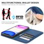 SHIELDON iPhone 11 Wallet Case, Genuine Leather, RFID Blocking, Magnetic Closure - Royal Blue