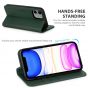 SHIELDON iPhone 11 6.1-inch Flip Leather Wallet Case - Midnight Green