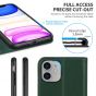 SHIELDON iPhone 11 6.1-inch Flip Leather Wallet Case - Midnight Green