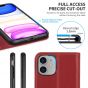 SHIELDON iPhone 11 6.1-inch Flip Leather Wallet Case - Dark Red