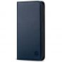 SHIELDON iPhone 11 Wallet Case, Genuine Leather, RFID Blocking, Magnetic Closure - Navy Blue