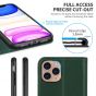 SHIELDON iPhone 11 Pro Wallet Case, Genuine Leather, Auto Sleep/Wake, RFID Blocking, Magnetic Closure - Midnight Green