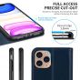 SHIELDON iPhone 11 Pro Wallet Case, Genuine Leather, Auto Sleep/Wake, RFID Blocking, Magnetic Closure - Navy Blue