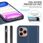 SHIELDON iPhone 11 Pro Max Wallet Case, Genuine Leather, Kick-stand, Magnetic Closure with Auto Sleep/Wake Function - Royal Blue