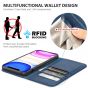 SHIELDON iPhone 11 Pro Max Wallet Case, Genuine Leather, Kick-stand, Magnetic Closure with Auto Sleep/Wake Function - Royal Blue