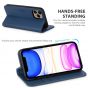 SHIELDON iPhone 11 Pro Max Wallet Case, Genuine Leather, Kick-stand, Magnetic Closure with Auto Sleep/Wake Function - Royal Blue