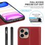 SHIELDON iPhone 11 Pro Max Wallet Case, Genuine Leather, Kick-stand, Magnetic Closure with Auto Sleep/Wake Function - Dark Red