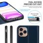 SHIELDON iPhone 11 Pro Max Wallet Case, Genuine Leather, Kick-stand, Magnetic Closure with Auto Sleep/Wake Function - Navy Blue