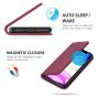 SHIELDON iPhone 11 Pro Max Wallet Case, Genuine Leather, Kick-stand, Magnetic Closure with Auto Sleep/Wake Function - Red Violet