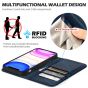 SHIELDON iPhone 12 Wallet Case - iPhone 12 Pro 6.1-inch Folio Leather Case - Navy Blue