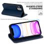 SHIELDON iPhone 12 Wallet Case - iPhone 12 Pro 6.1-inch Folio Leather Case - Navy Blue