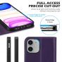 SHIELDON iPhone 12 Wallet Case - iPhone 12 Pro 5G 6.1-inch Folio Leather Case - Dark Purple