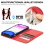 SHIELDON iPhone 12 Wallet Case - iPhone 12 Pro 5G 6.1-inch Folio Leather Case - Red
