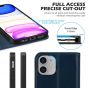 SHIELDON iPhone 12 Wallet Case - iPhone 12 Pro 6.1-inch Folio Leather Case - Navy Blue