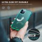 TUCCH iPhone 12 TPU Case, iPhone 12 Pro Clear Case with Hard Back Soft Frame, Color Gradient Crystal Shockproof TPU Case - Blue & Green