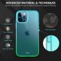 TUCCH iPhone 12 TPU Case, iPhone 12 Pro Clear Case with Hard Back Soft Frame, Color Gradient Crystal Shockproof TPU Case - Blue & Green