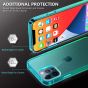 TUCCH iPhone 12 TPU Case, iPhone 12 Pro Clear Case with Hard Back Soft Frame, Color Gradient Crystal Shockproof TPU Case - Blue & Green