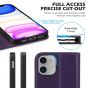 SHIELDON iPhone 12 Mini Wallet Case - Mini iPhone 12 5.4-Inch Folio Case - Dark Purple