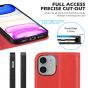 SHIELDON iPhone 12 Mini Wallet Case - Mini iPhone 12 5.4-inch Folio Case - Red