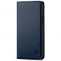 SHIELDON iPhone 13 Pro Wallet Case, iPhone 13 Pro Genuine Leather Cover with Magnetic Closure - Navy Blue