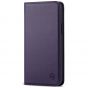 SHIELDON iPhone 13 Pro Wallet Case, iPhone 13 Pro Genuine Leather Cover with Magnetic Closure - Dark Purple