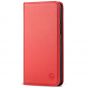 SHIELDON iPhone 13 Pro Wallet Case, iPhone 13 Pro Genuine Leather Cover with Magnetic Closure - Red