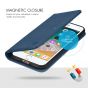 SHIELDON iPhone 8 Plus Wallet Case - iPhone 7 Plus Genuine Leather Kickstand Case - Royal Blue