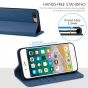 SHIELDON iPhone 8 Plus Wallet Case - iPhone 7 Plus Genuine Leather Kickstand Case - Royal Blue