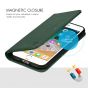 SHIELDON iPhone 8 Plus Wallet Case - iPhone 7 Plus Genuine Leather Kickstand Case - Midnight Green