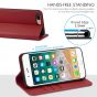 SHIELDON iPhone 8 Plus Wallet Case - iPhone 7 Plus Genuine Leather Kickstand Case - Dark Red