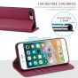 SHIELDON iPhone 8 Plus Wallet Case - iPhone 7 Plus Genuine Leather Kickstand Case - Red Violet