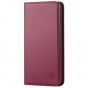 SHIELDON iPhone 8 Plus Wallet Case - iPhone 7 Plus Genuine Leather Kickstand Case - Red Violet