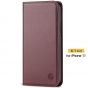 SHIELDON iPhone 11 Case with Card Holder - iPhone 11 Wallet Case for Women - Wine Red