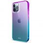 TUCCH iPhone 12 TPU Case, iPhone 12 Pro Clear Case with Hard Back Soft Frame, Color Gradient Crystal Shockproof TPU Case - Violet Blue